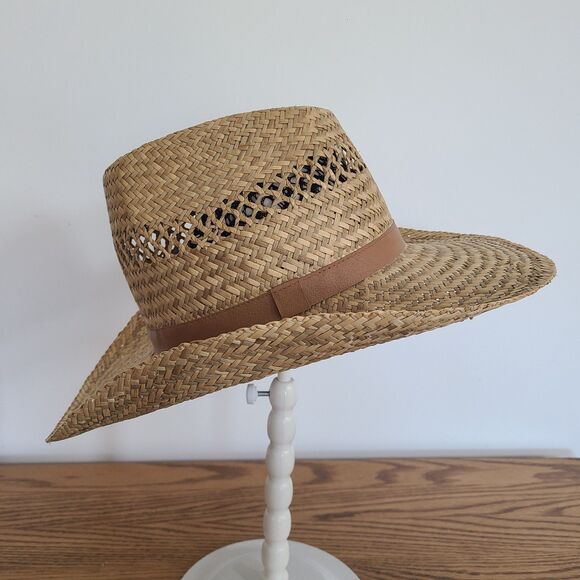 Broner Men's Vented Outback Straw Hat Size Large Zigzag Weave 100% Natural Fiber - Picture 5 of 10